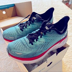 Hoka One One Clifton 8 sz12 2E Wide Teal